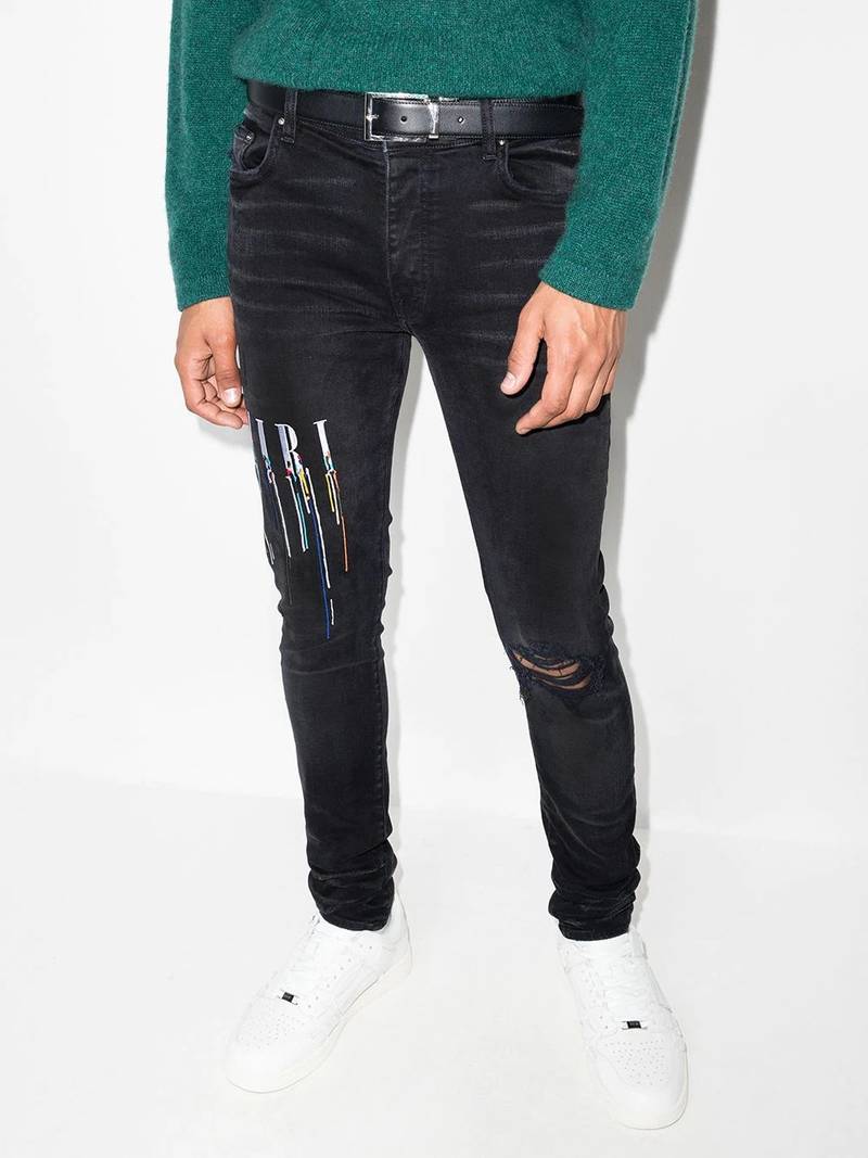 AMIRI logo-embroidered skinny jeans outlook