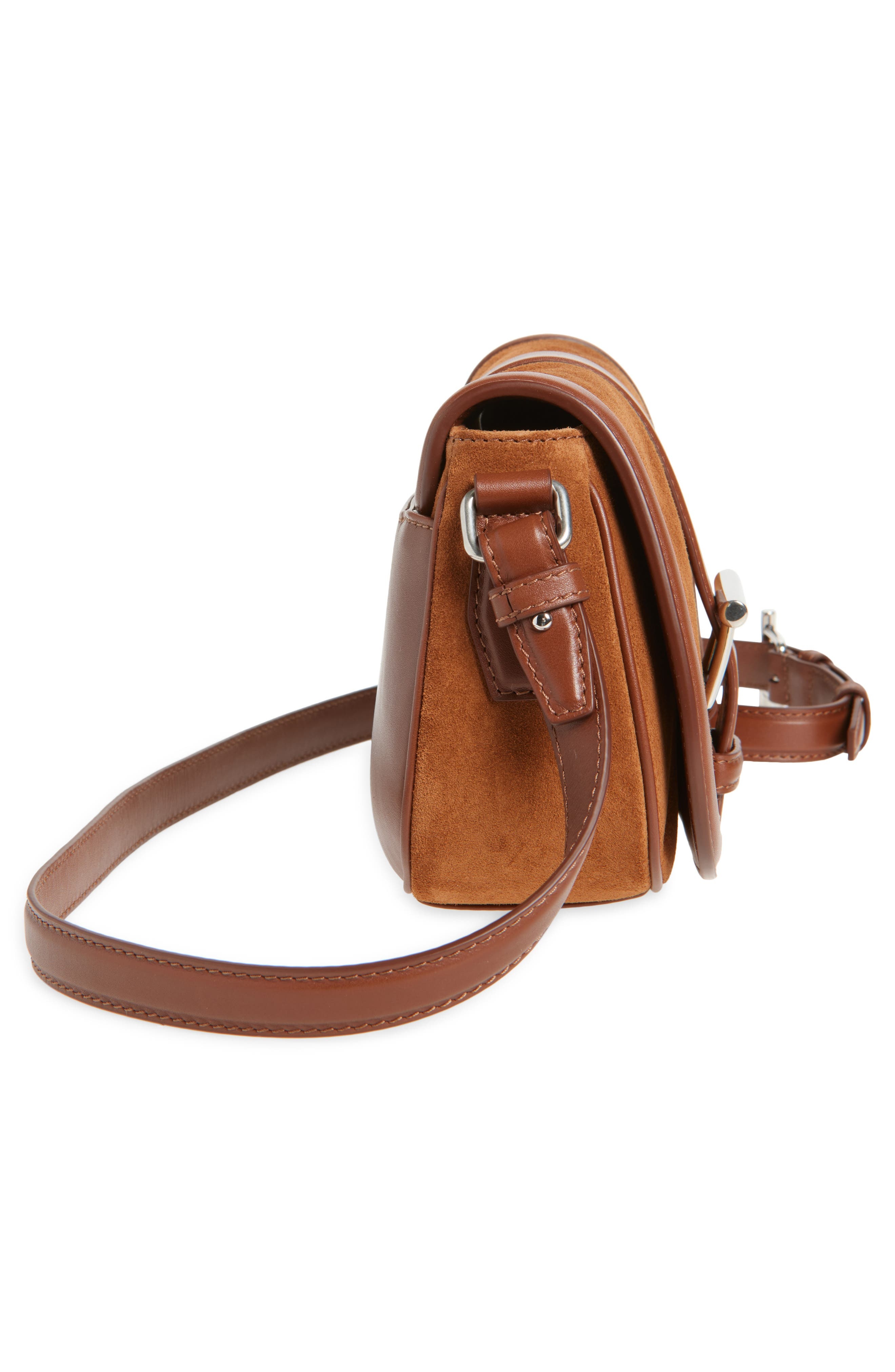 McQueen Mini T-Bar Shoulder Bag in Dark Brown/Silver at Nordstrom - 6