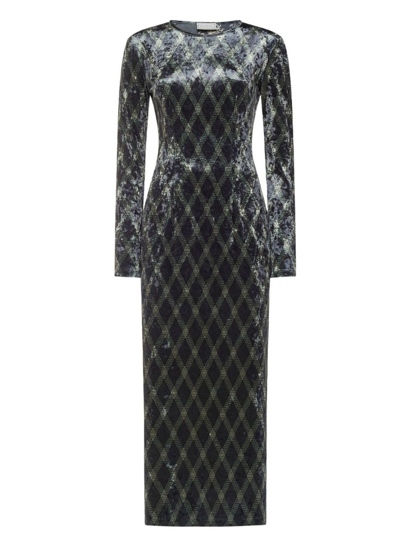 diamond-pattern maxi dress 1