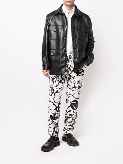 Comme des Garçons Homme Plus floral-print straight-leg trousers outlook