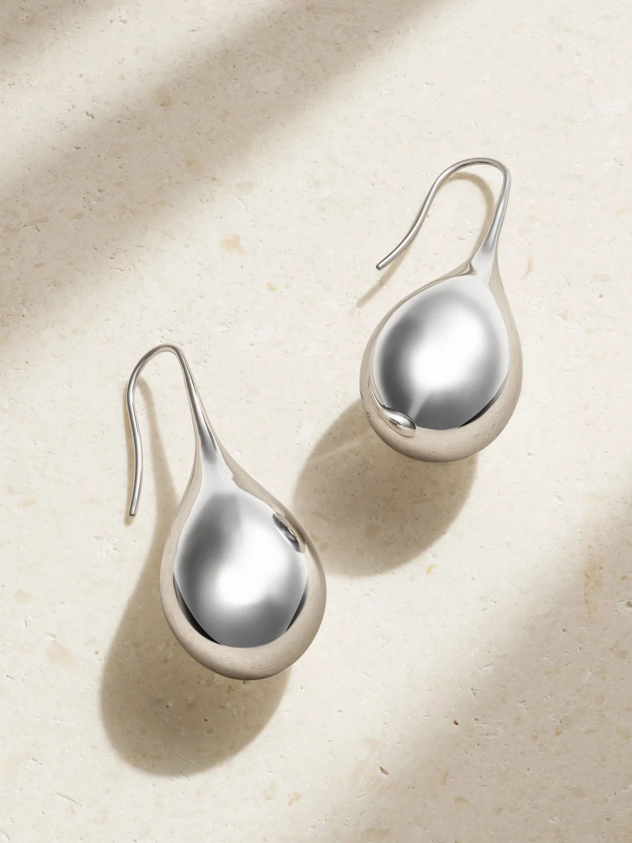 Drop Large Recycled Sterling Silver Earrings - 1