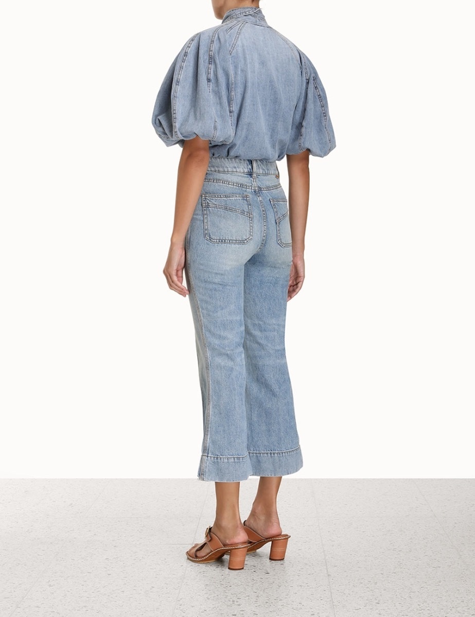 Zimmermann RAIE CROPPED FLARE JEAN | REVERSIBLE