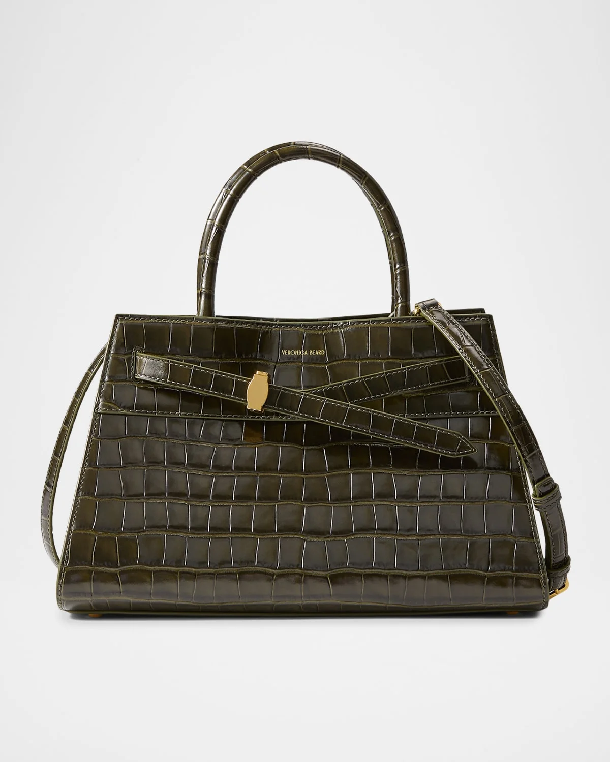 Dash Croc-Embossed Leather Top-Handle Bag - 1