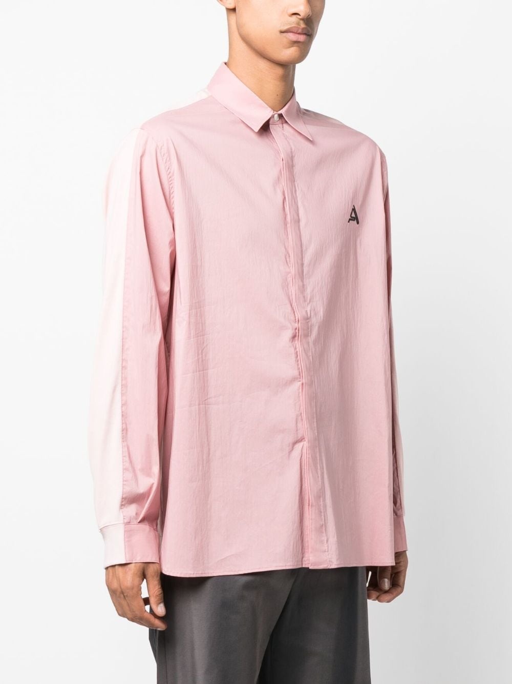 logo-embroidered cotton shirt - 3