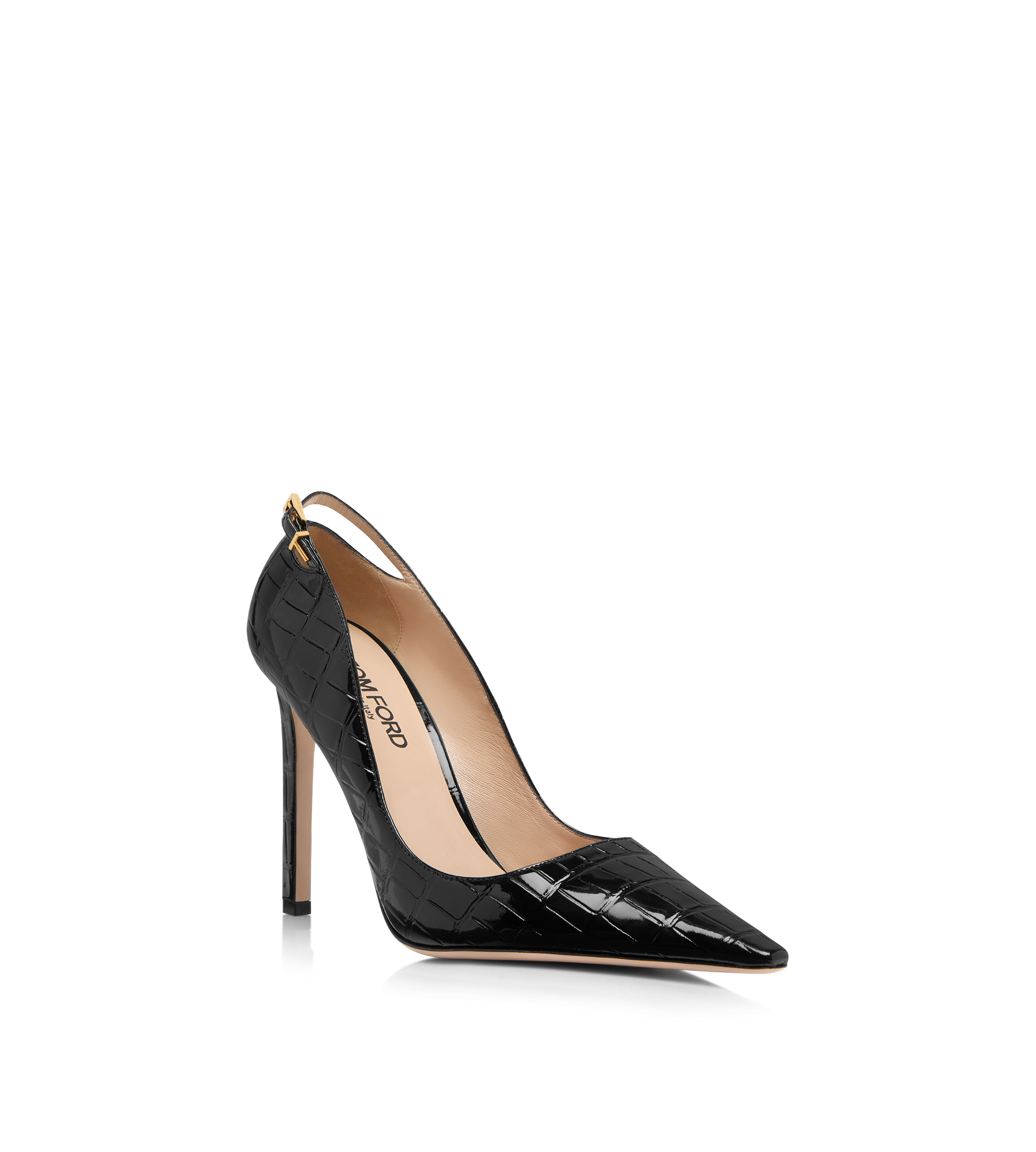 STAMPED CROCODILE LEATHER ANGELINA PUMP - 2