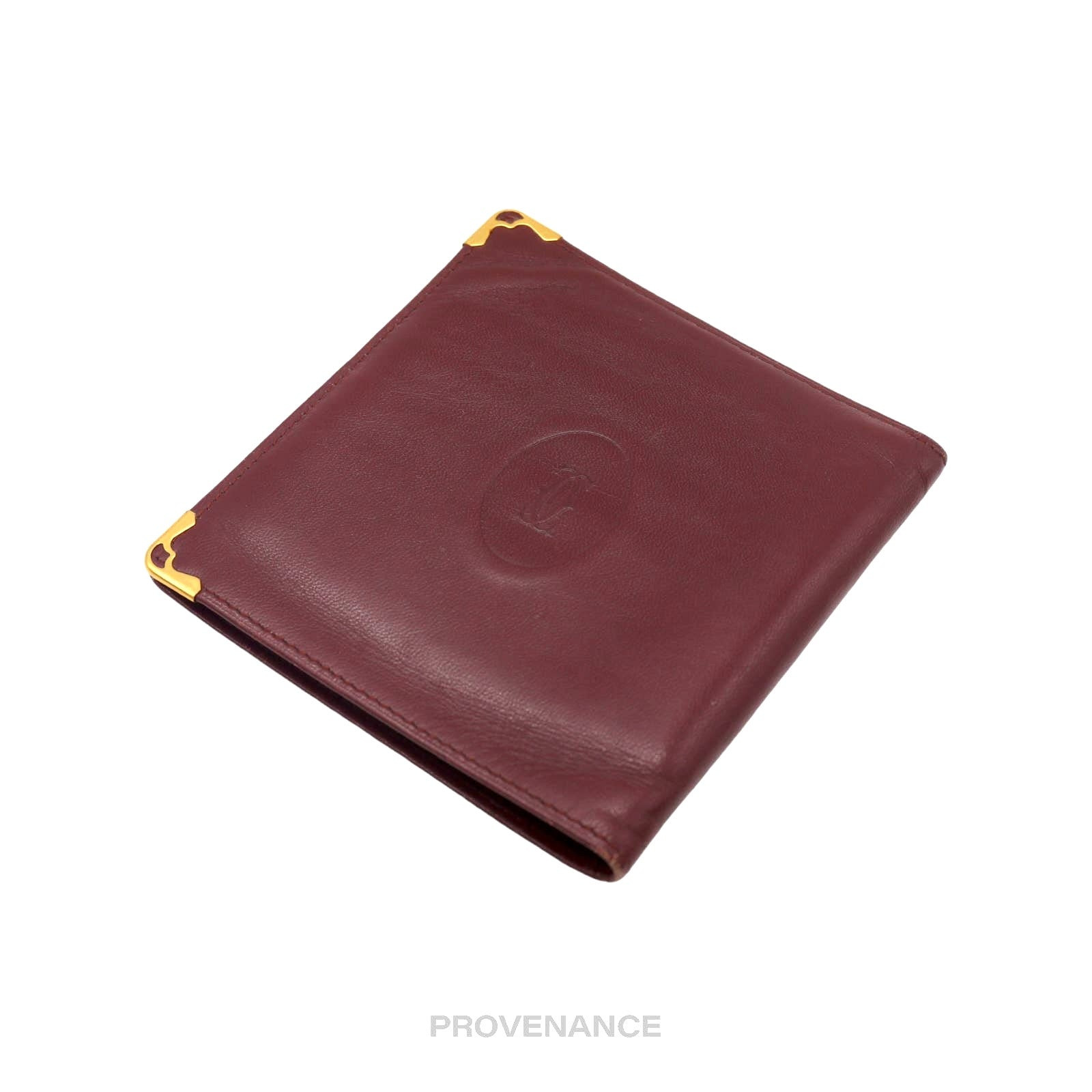 Cartier 10CC Bifold Wallet - Burgundy Calfskin Leather - 3