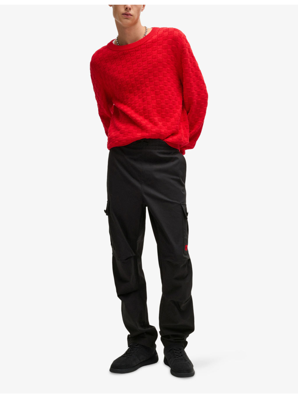 Logo-Tag Patch-Pocket Cotton Cargo Trousers - 2