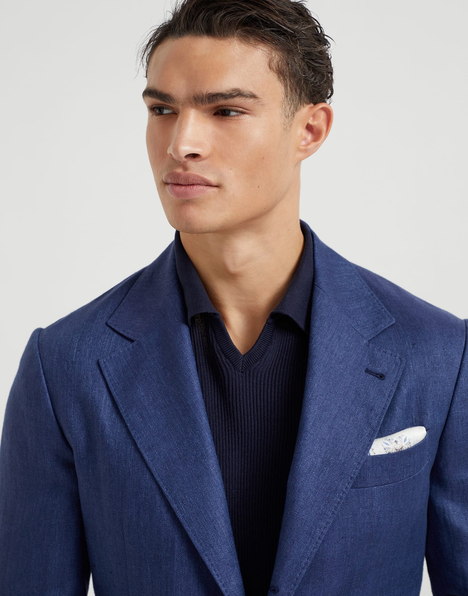 Linen chevron deconstructed Cavallo blazer - 3