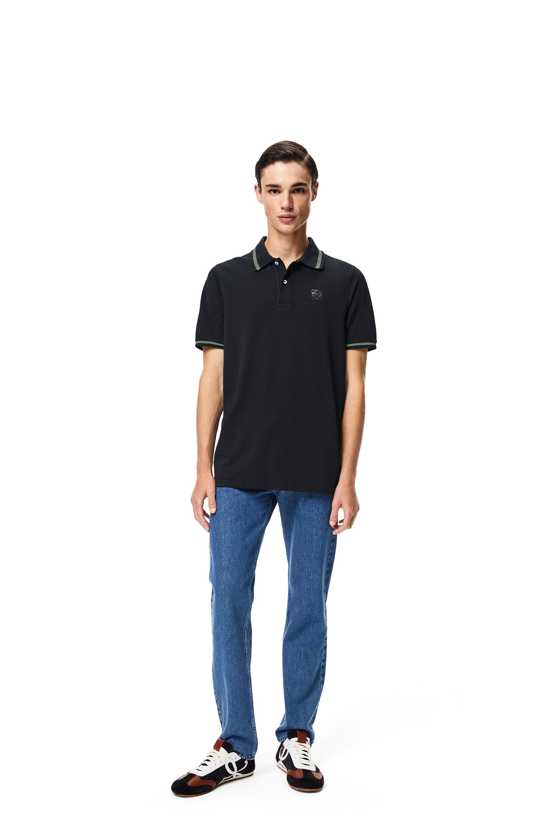 Anagram embroidered polo in cotton - 2