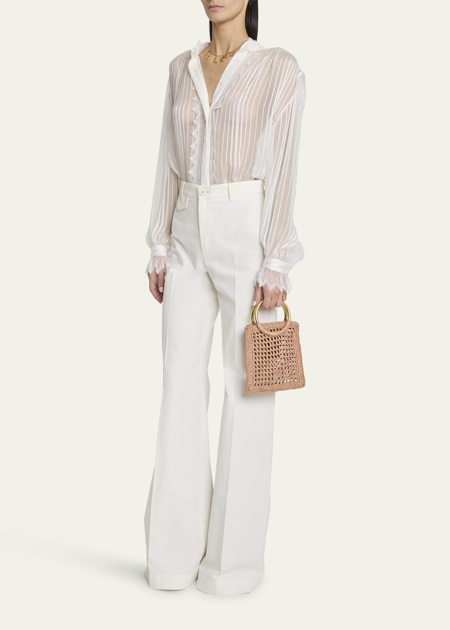 Summer Banana Tote Bag in Crochet Paper and Leather - 6