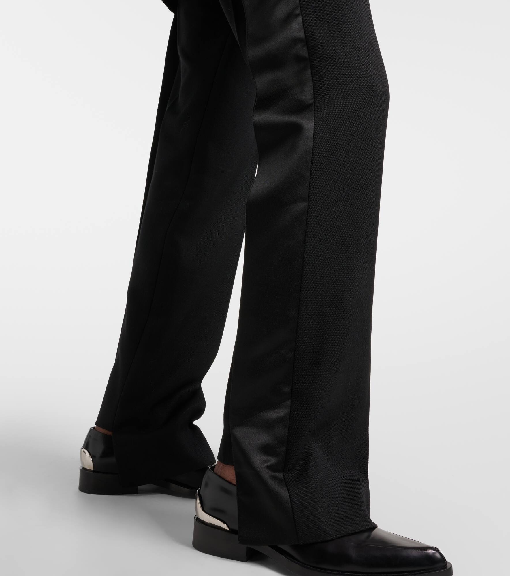 High-rise wool-blend straight pants - 7