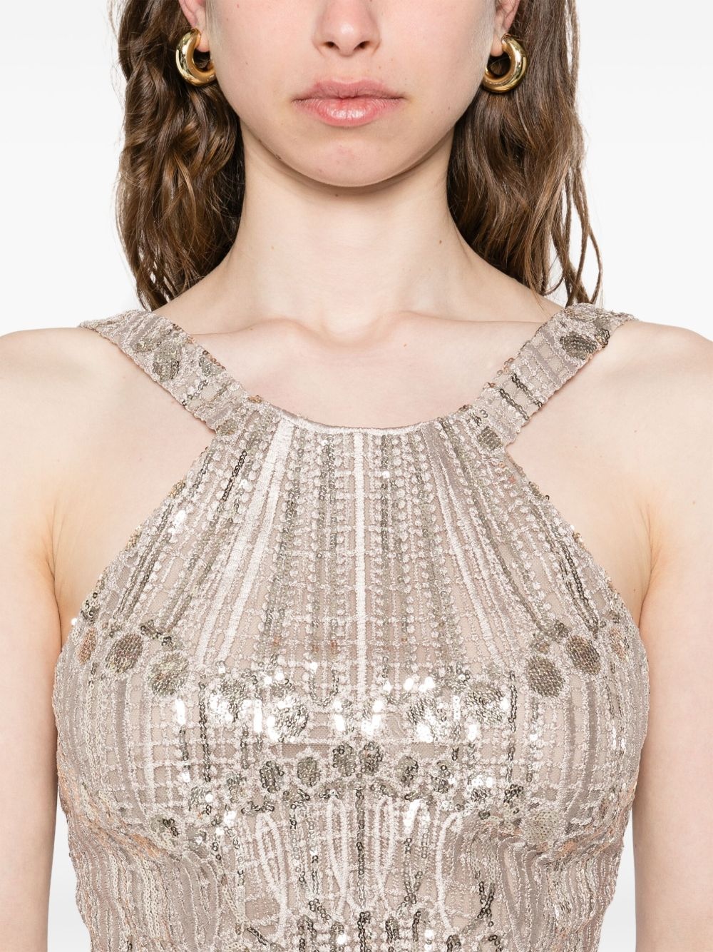sequin-embellished maxi dress - 5