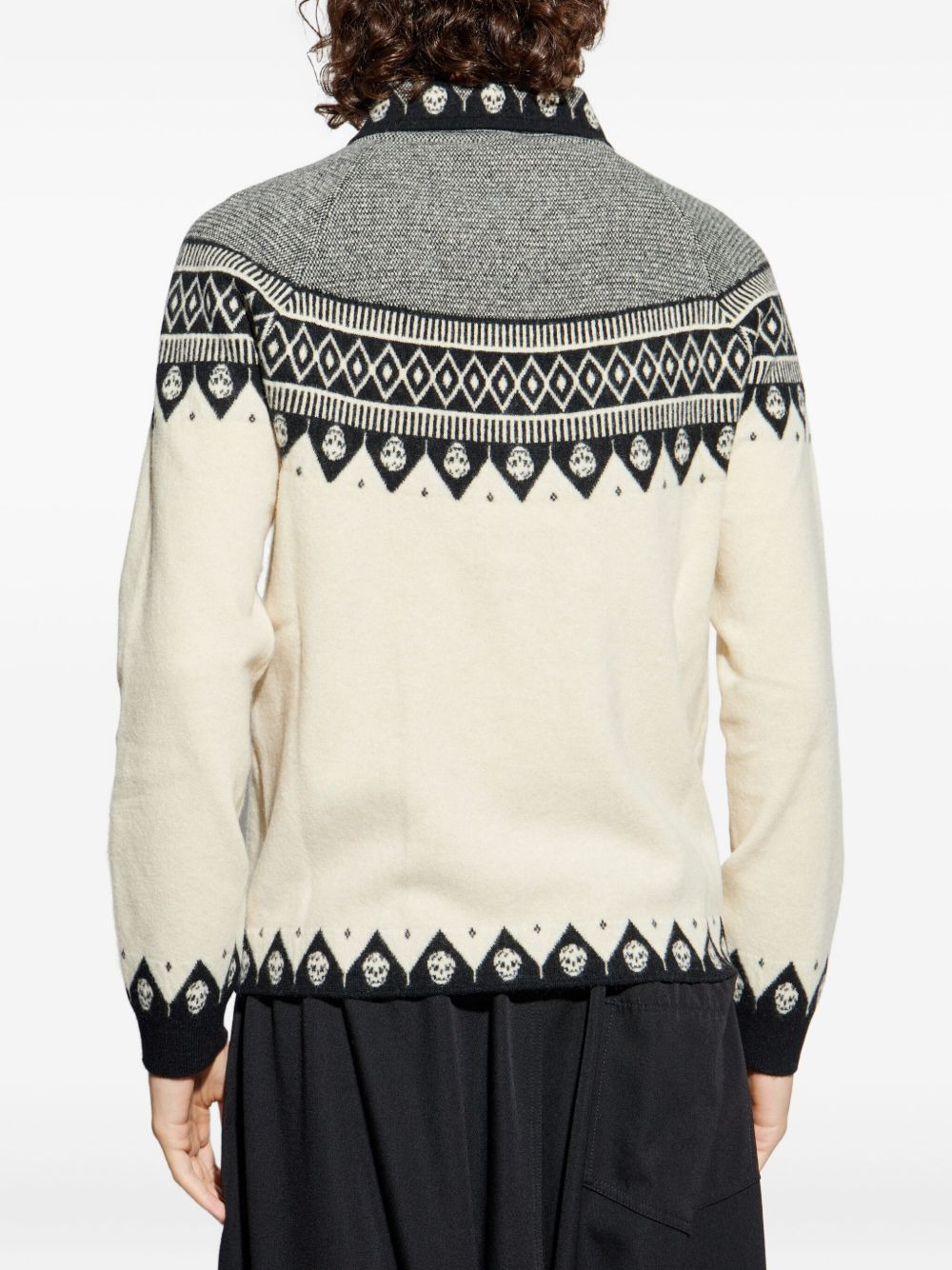 SKULL-MOTIF WOOL CARDIGAN - 3