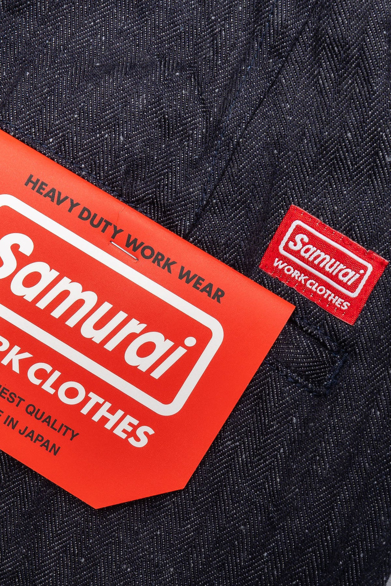 Samurai Jeans 13oz Neppy HBT Military Wide Trousers - Indigo outlook