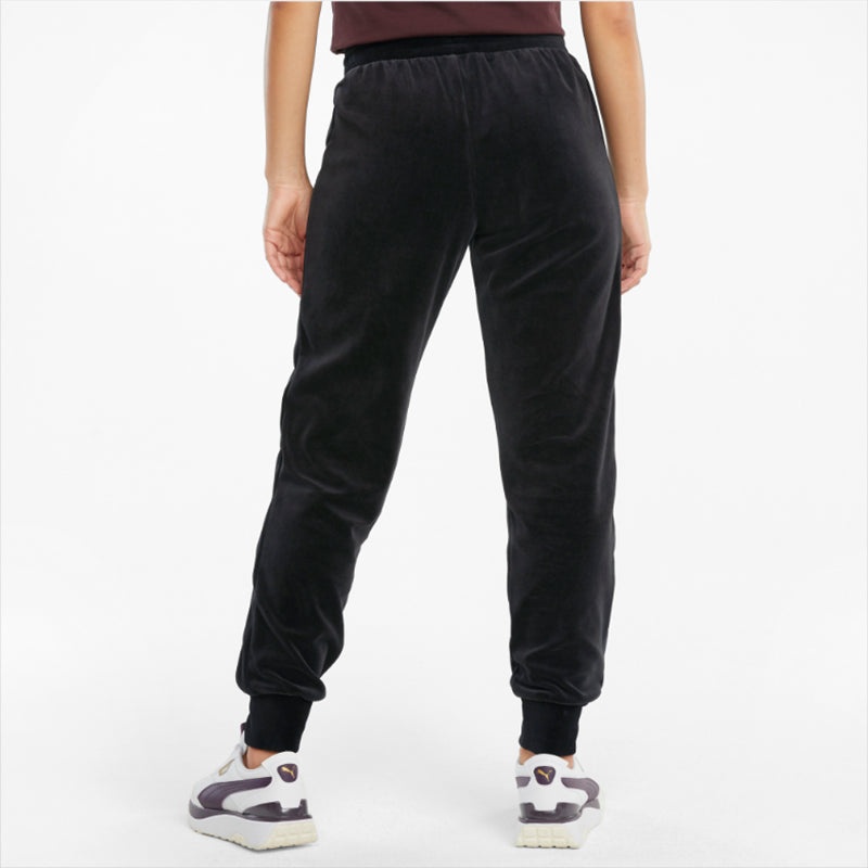 (WMNS) PUMA Iconic Embroidery Logo Knitting Trousers Black 532951-01 - 4