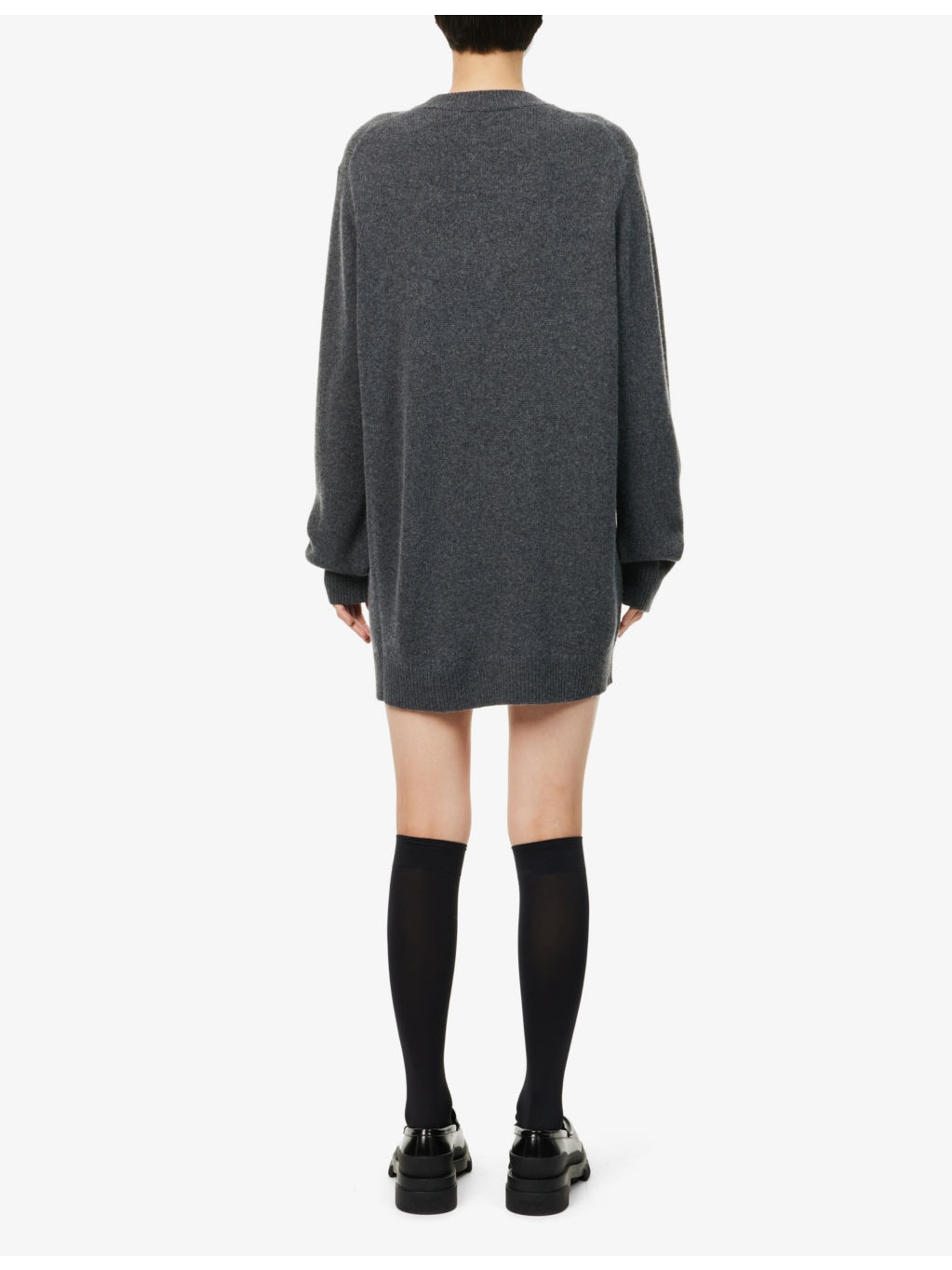 Maxime round-neck long-sleeves knitted mini dress - 4