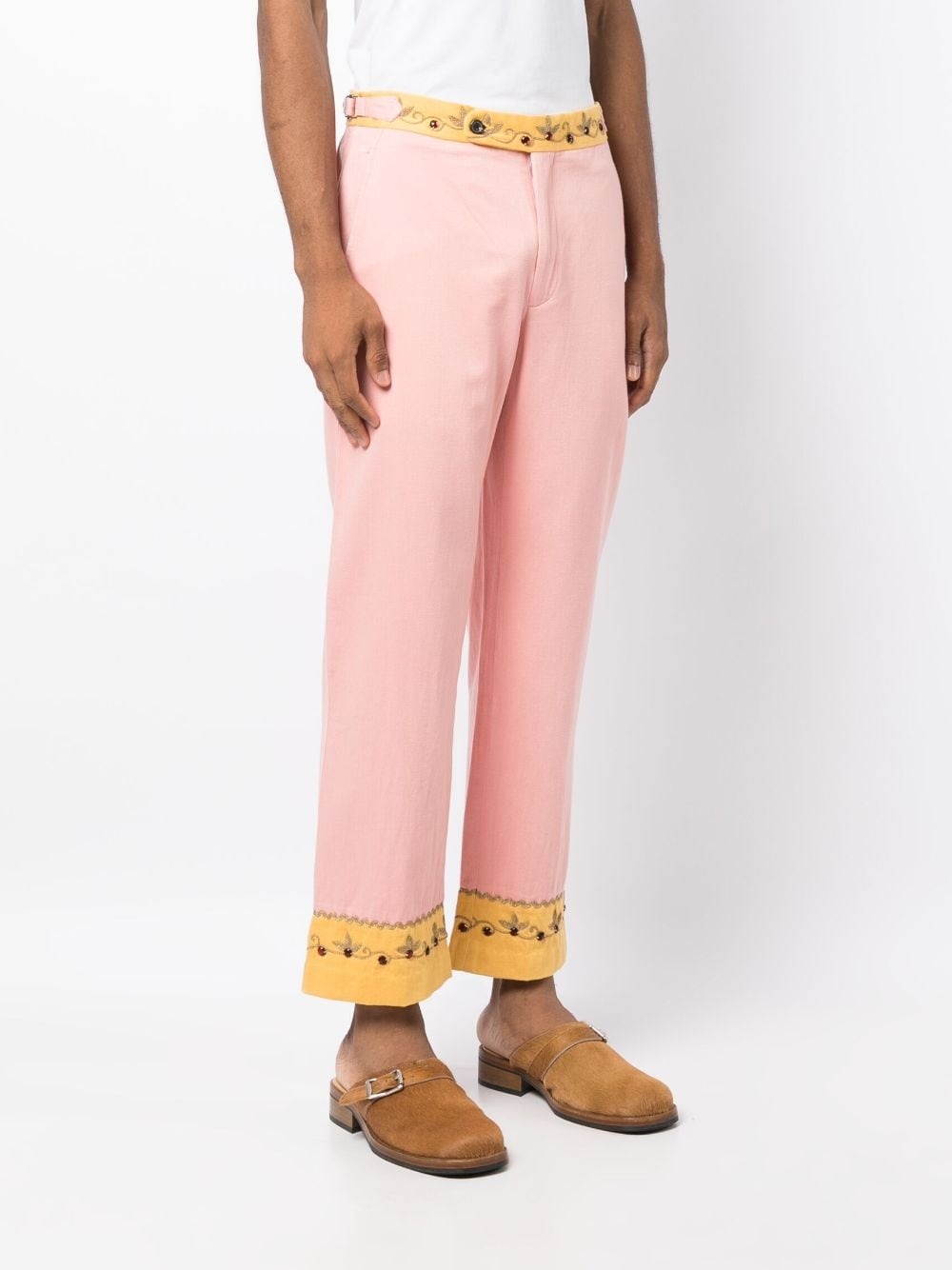 crystal-embellished cropped trousers - 3