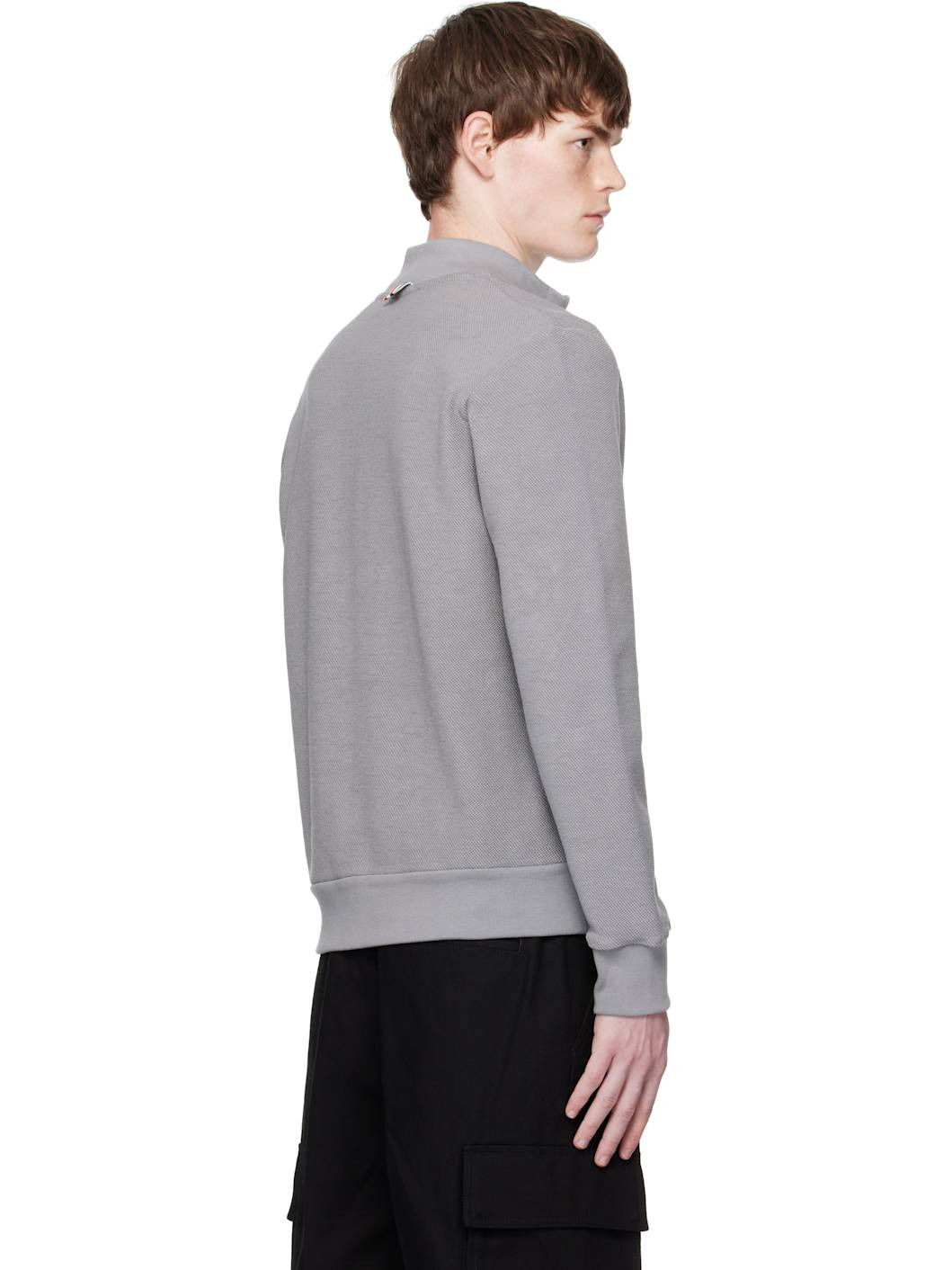 Gray Reverse Loopback 4-Bar Jacket - 3