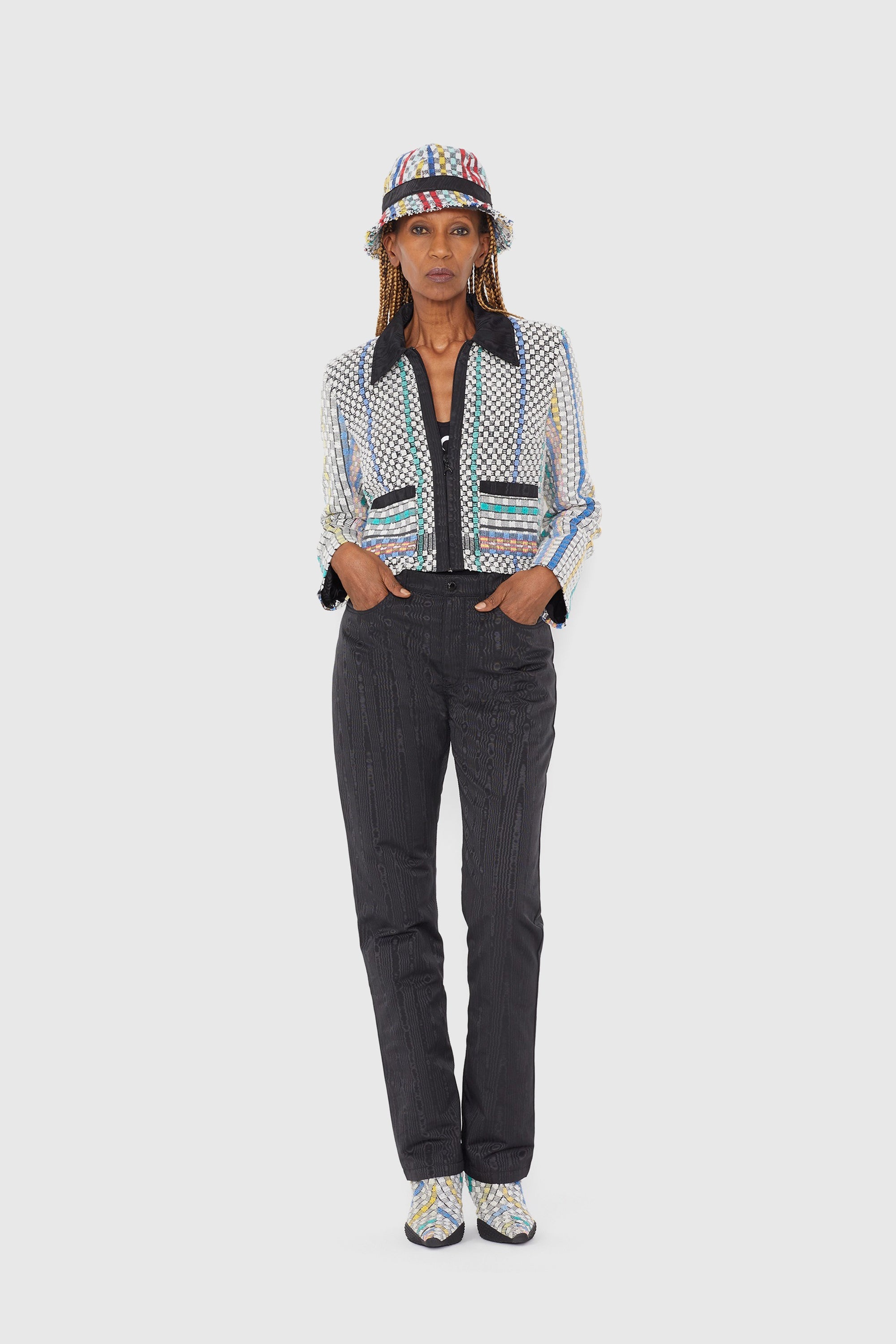 Straight-Fit Moire Trousers - 2