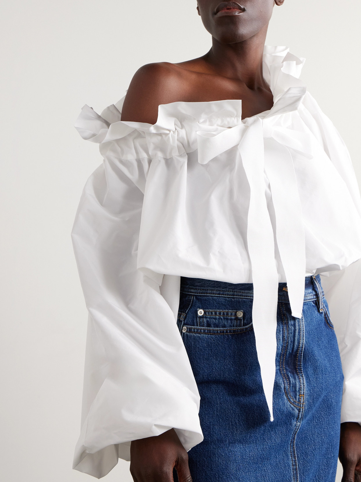 Ruffled Poplin Blouse - 6