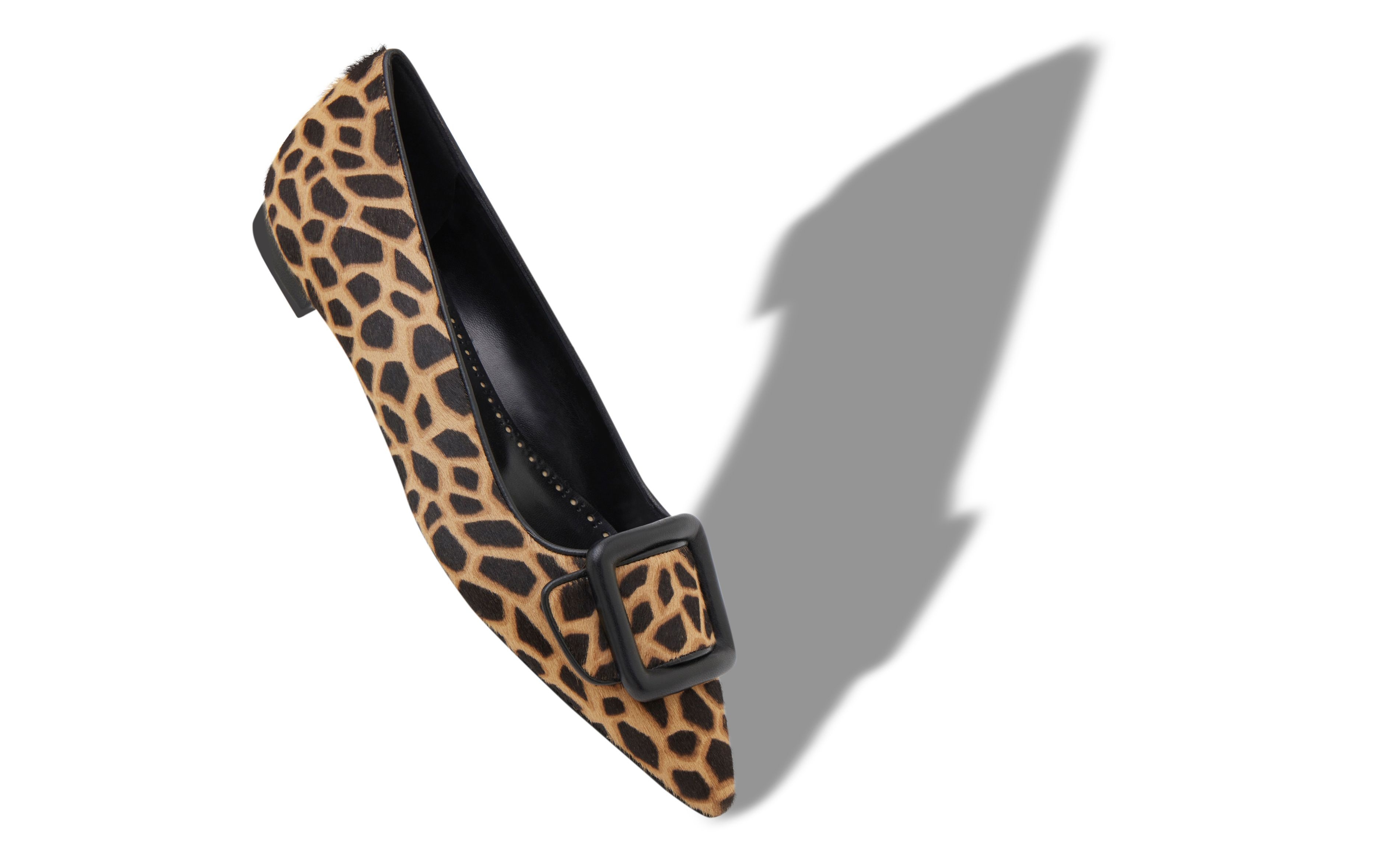 Brown and Black Calf Hair Animal Print Flats - 2