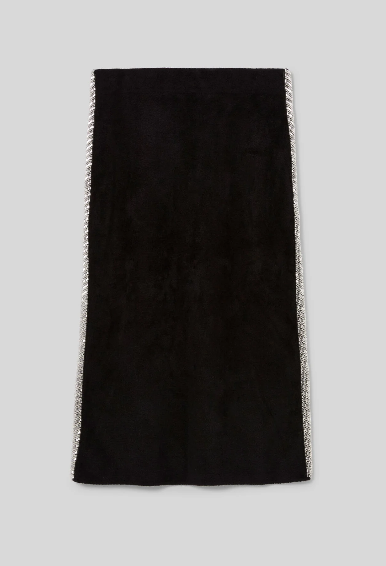 STRAIGHT VELVET-EFFECT KNIT SKIRT - 1