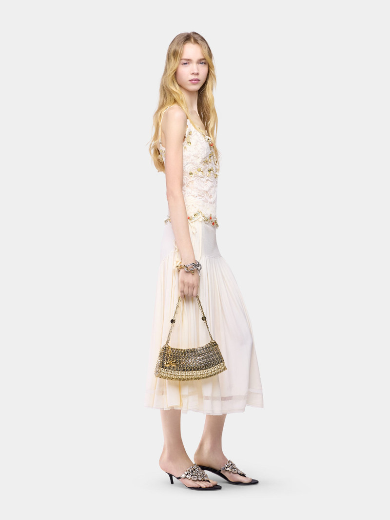 SLEEVELESS TOP IN OFF WHITE HAND EMBROIDERED LACE 3