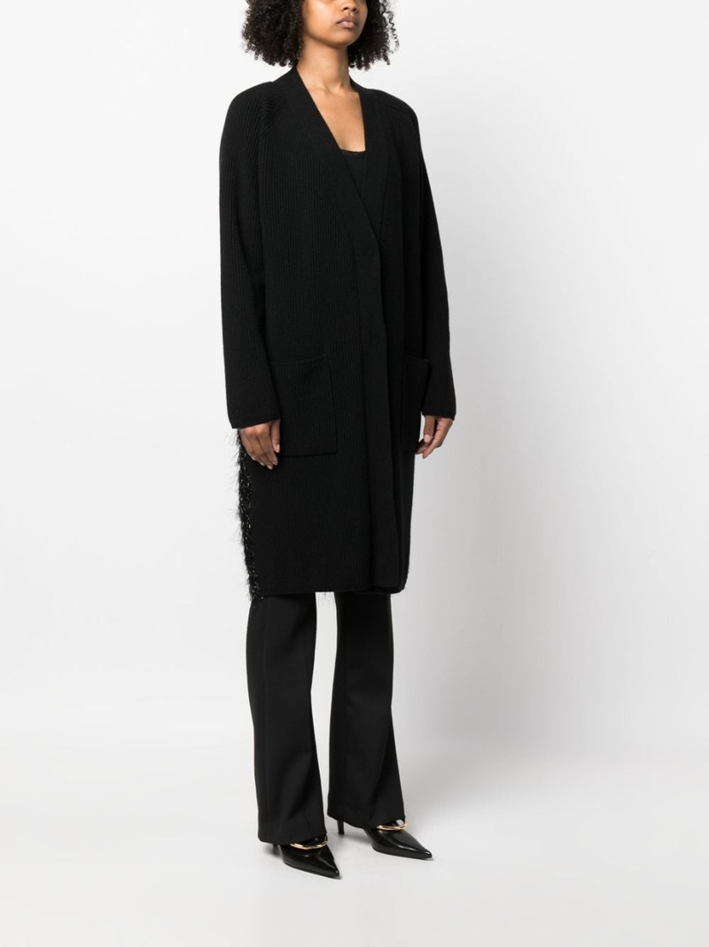 bouclÃ©-detailing knitted cardi-coat 3