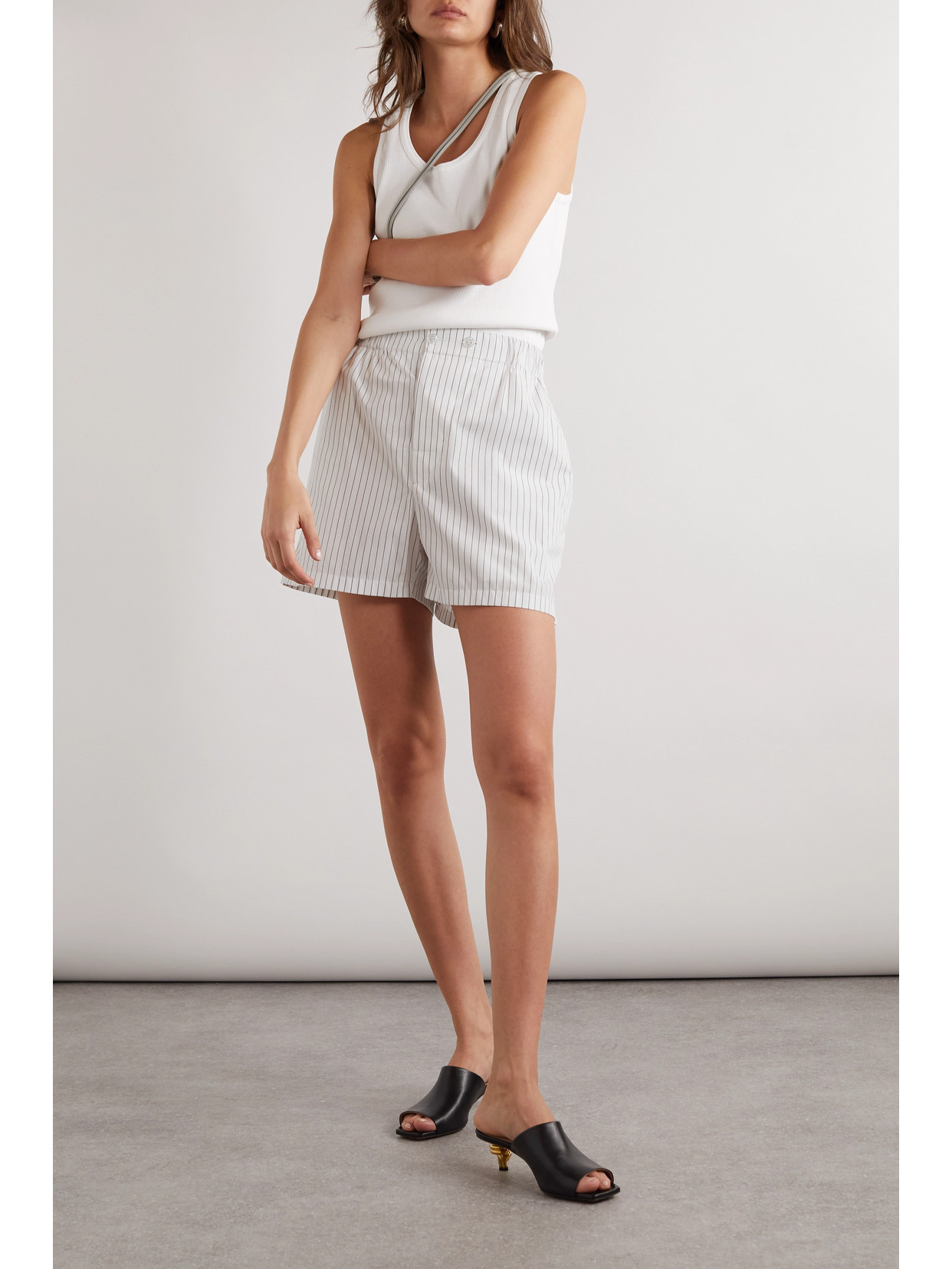Pinstriped Cotton-poplin Shorts - 2