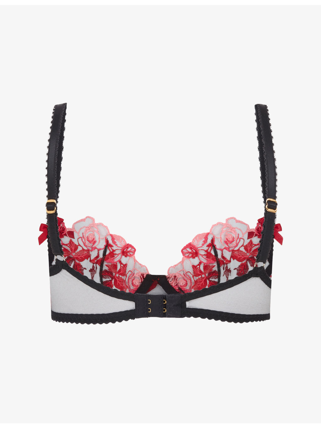 Callypso Floral-Embroidered Underwired Mesh Bra - 3