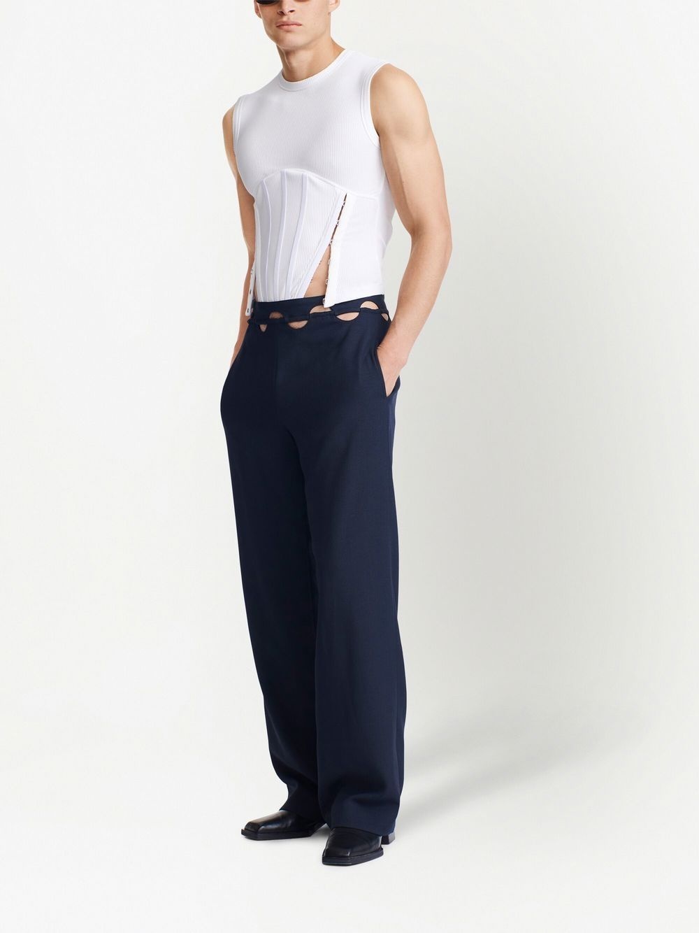 hinge-seam straight trousers - 3