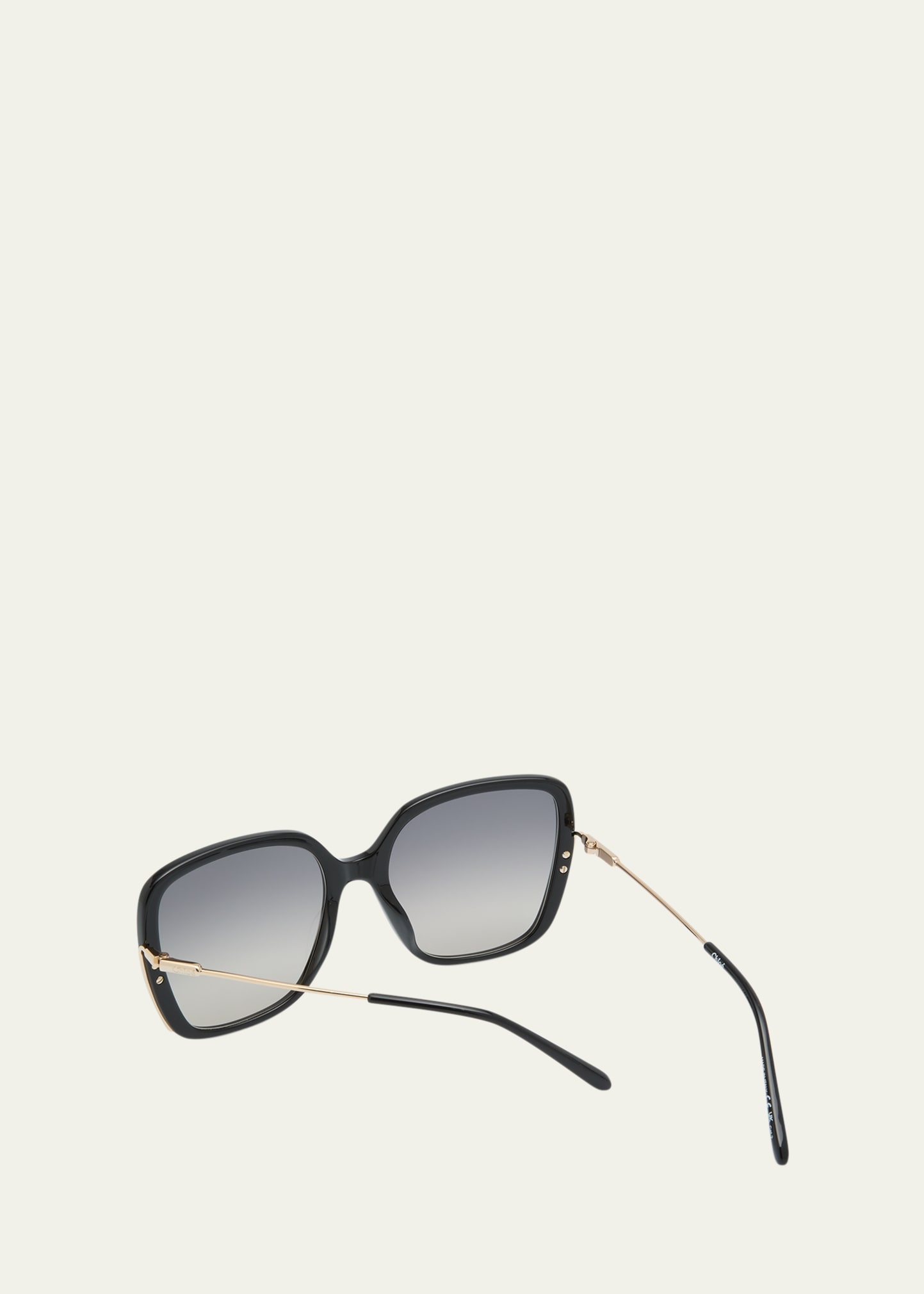 Square Acetate and Metal Sunglasses - 3