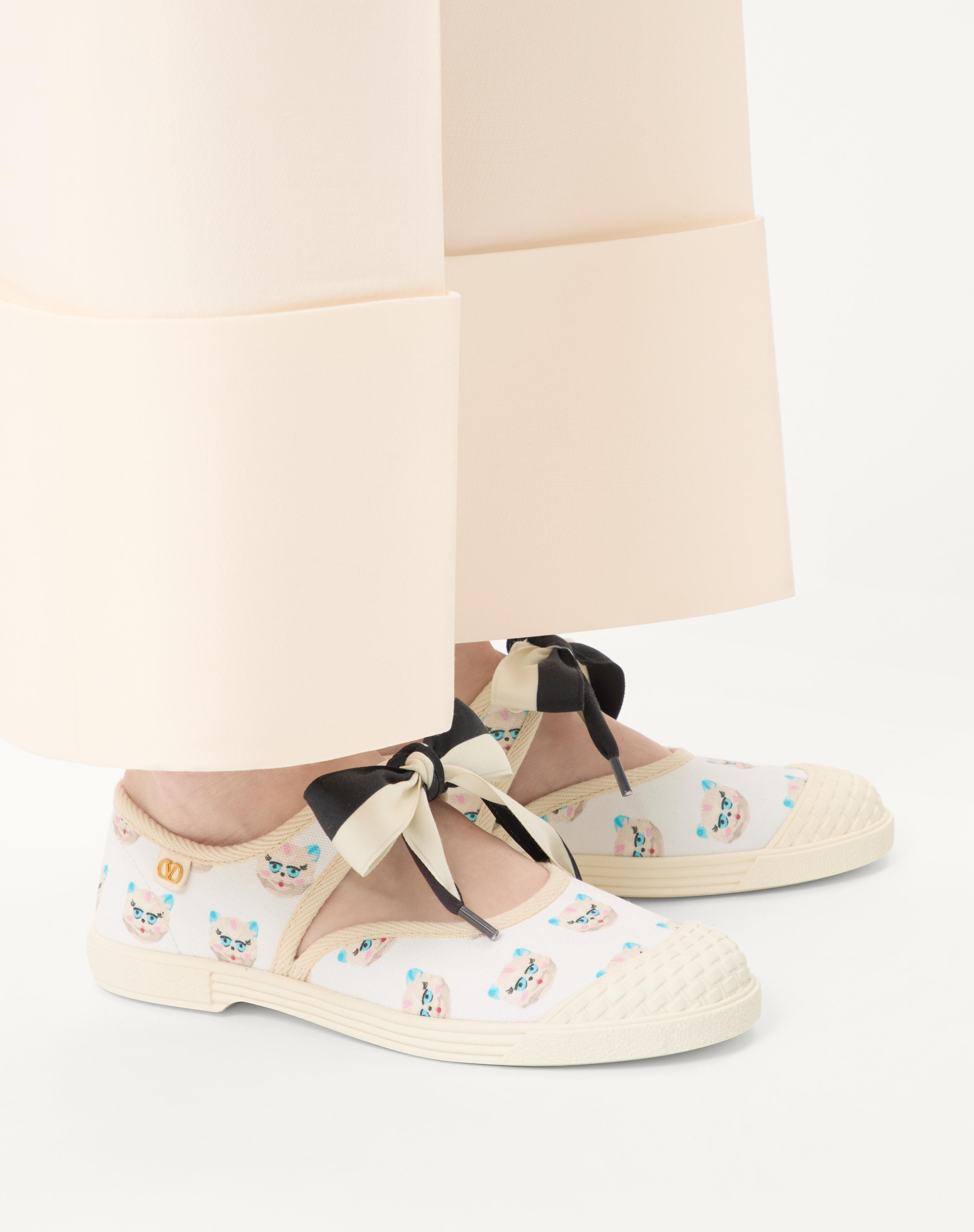 BAY BY BAY BALLERINA FABRIC SNEAKER WITH LE CHAT DE LA MAISON PRINT - 2
