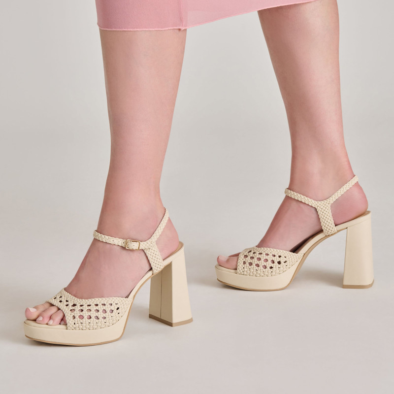 PEYTEN HEELS CREME WOVEN STELLA 4