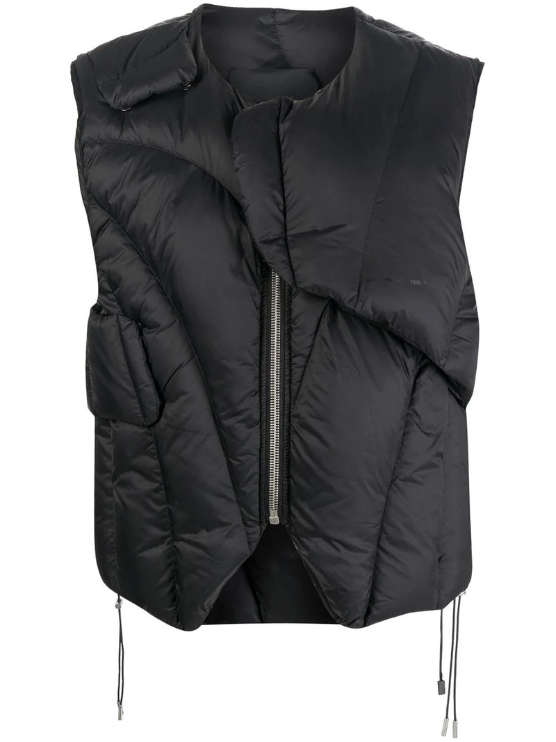 logo-print padded gilet 1