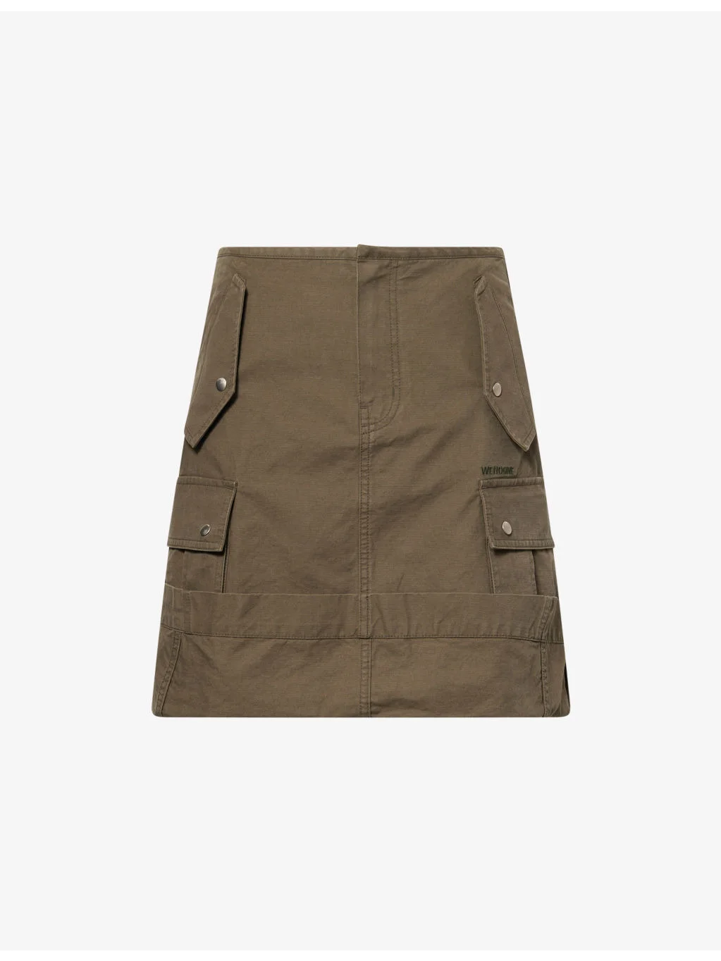 Turn-Up Multi-Pockets Cotton-Poplin Mini Skirt - 1