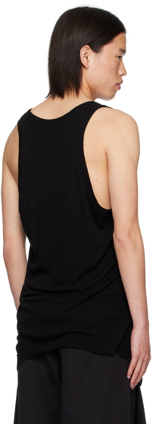 JULIUS Cotton Damage Jacquard Asymmetry Tank Top (BLOOD