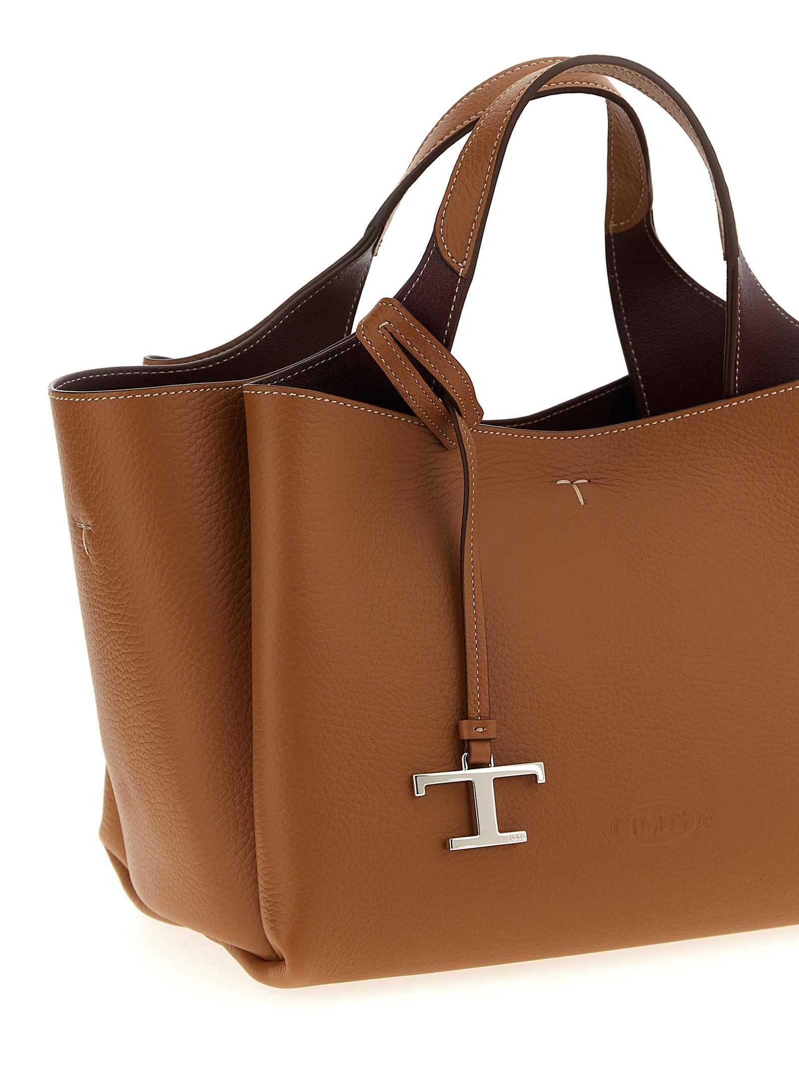 Mini Leather Handbag Hand Bags Brown - 3