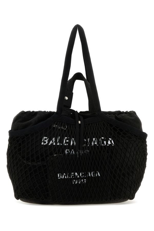 【関税&送料込】Balenciaga Black Canvas And Mesh Medium 24 7 BALENCIAGA Black canvas and mesh medium 24/7 shopping bag