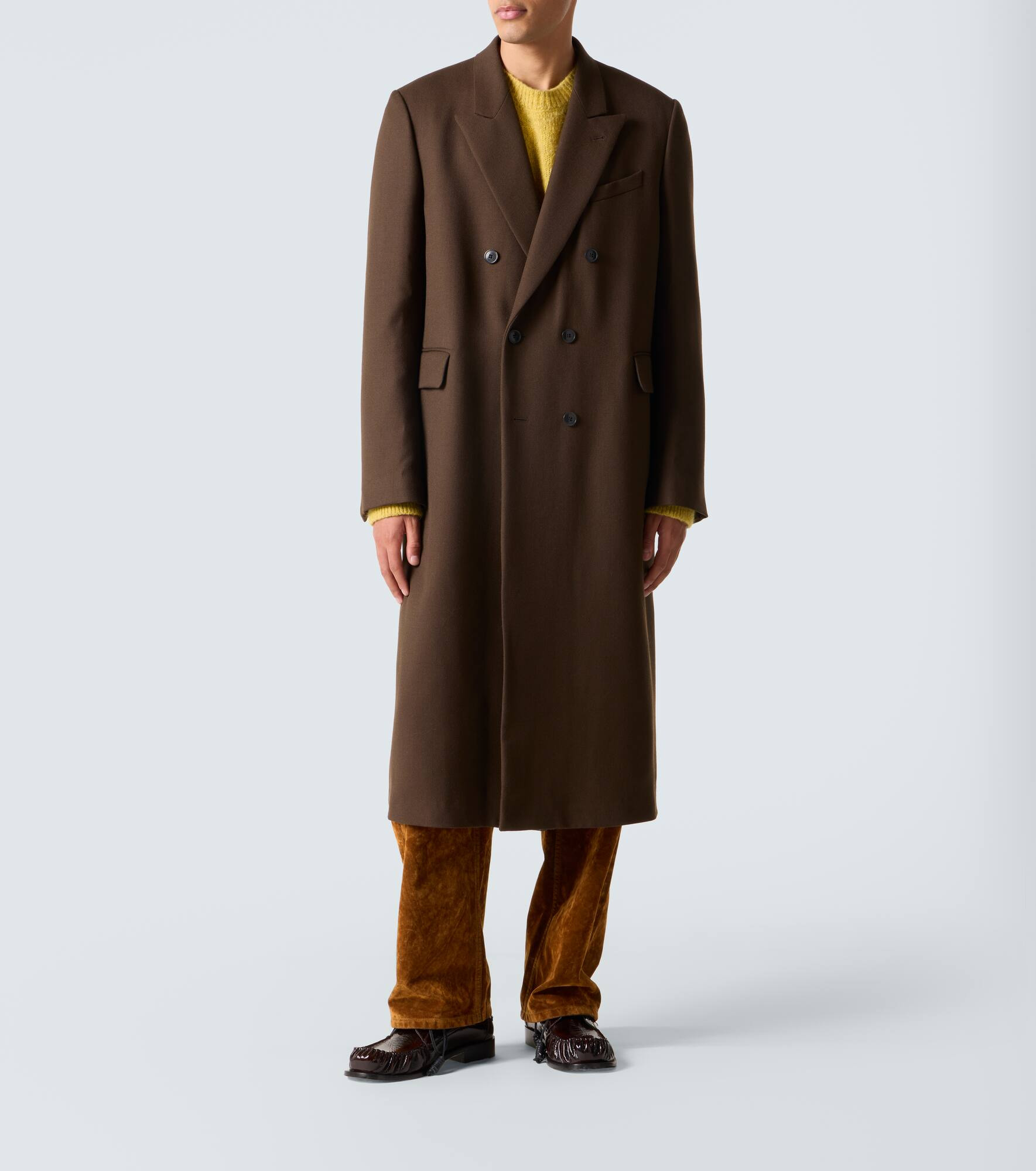 Double-breasted wool coat - 3