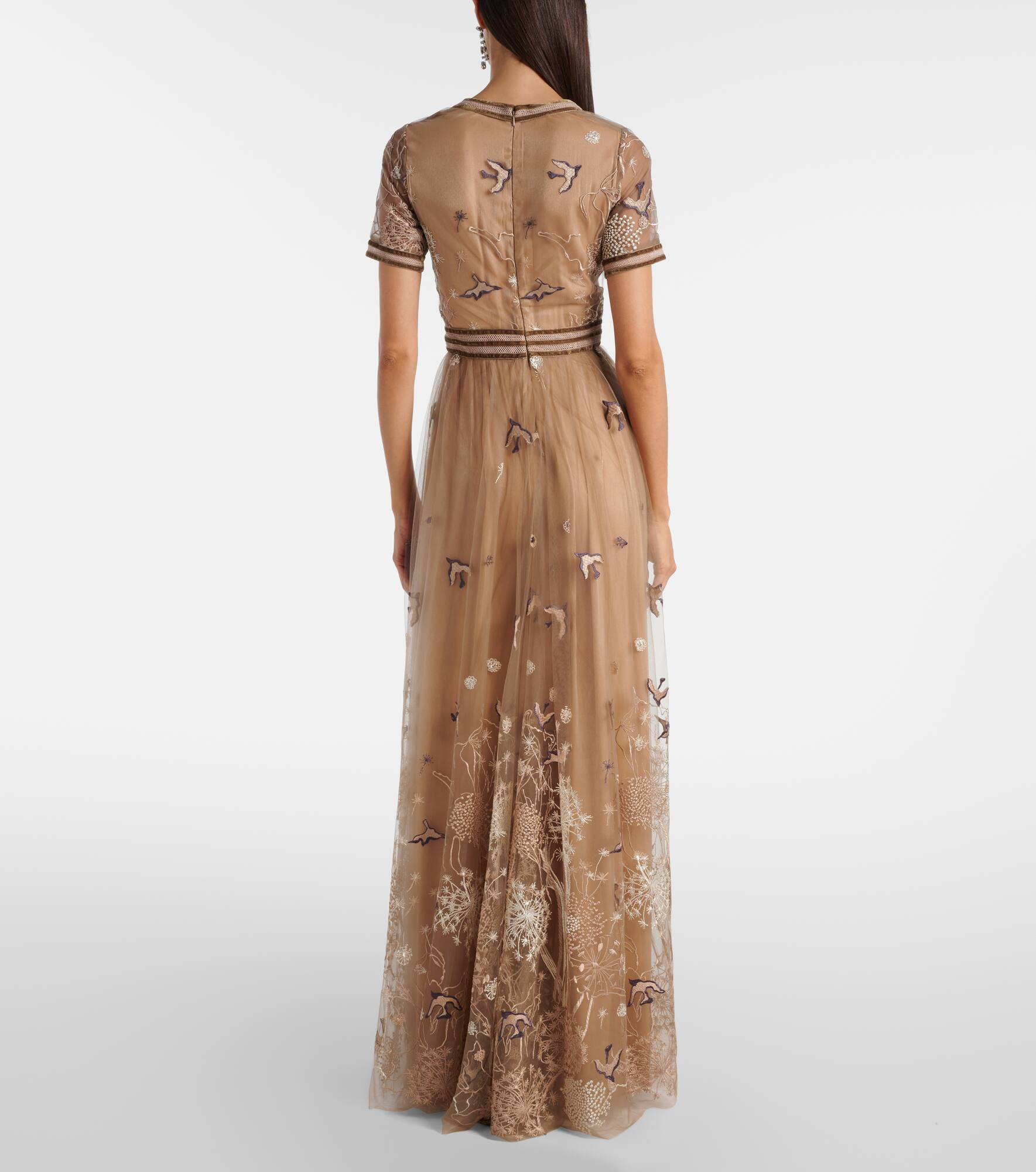 Embroidered tulle gown - 3