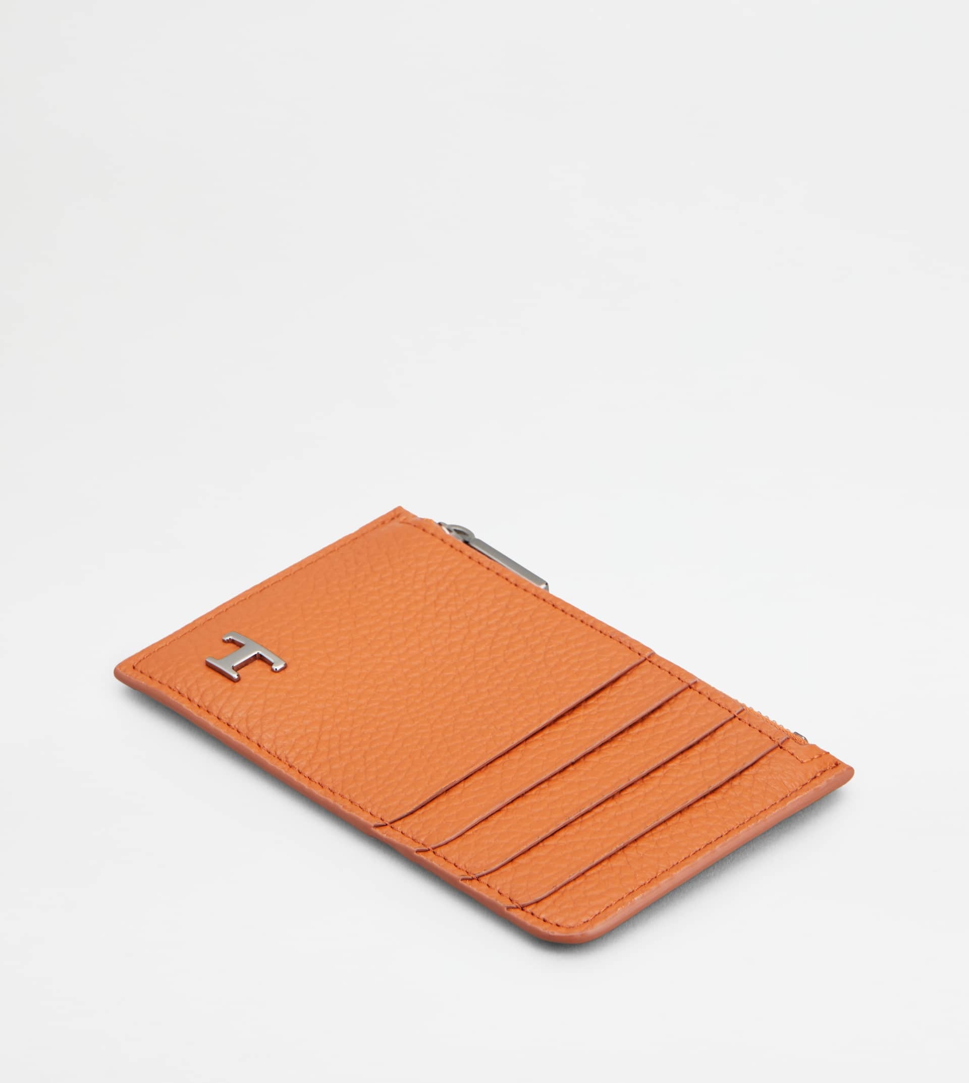 CREDIT CARD HOLDER IN LEATHER - ORANGE - 3