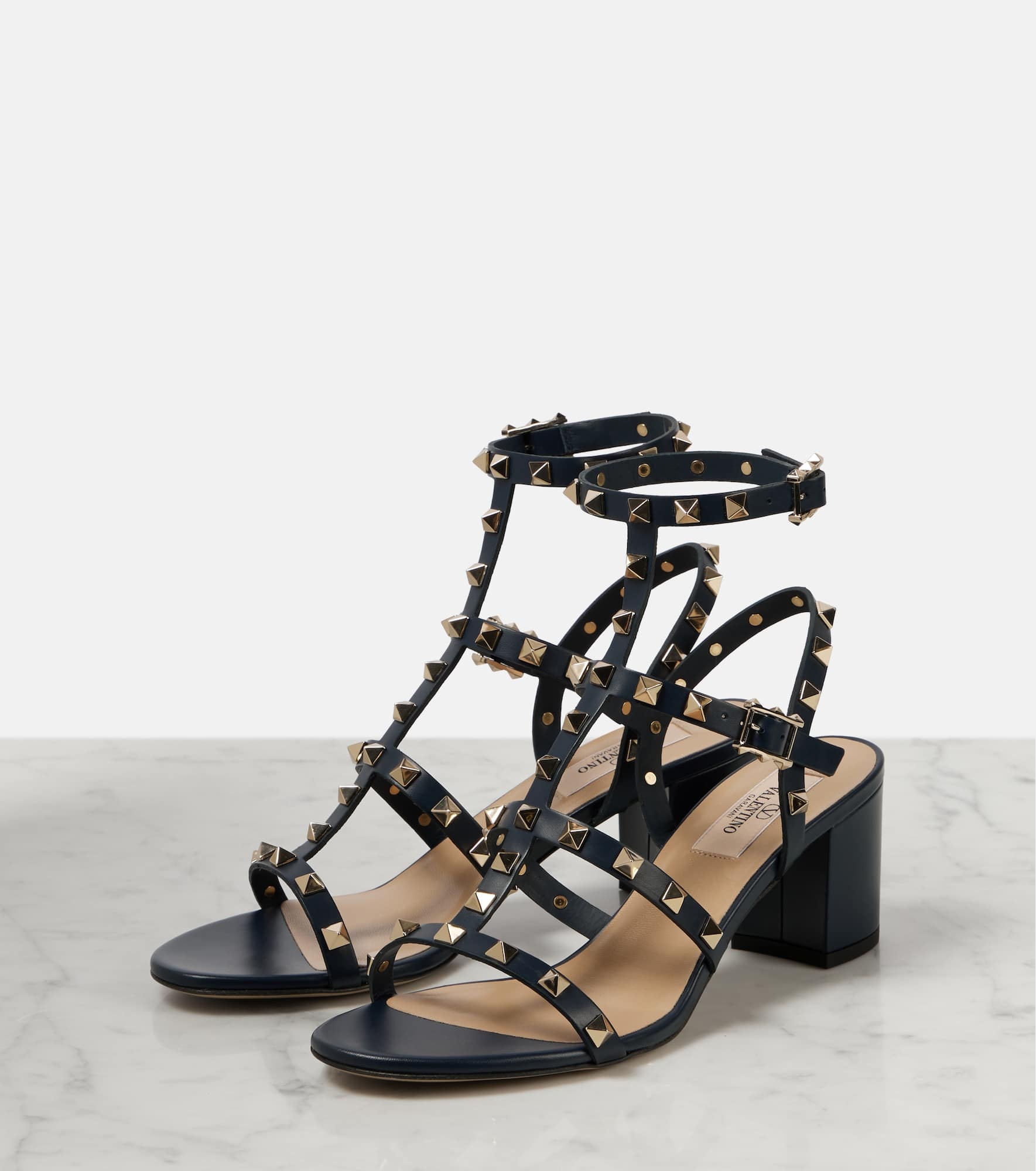 Rockstud leather sandals - 5