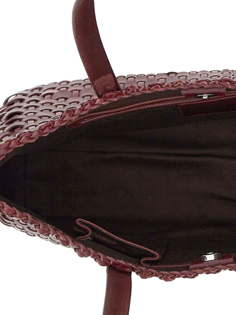 Salvage woven calf leather tote bag 5