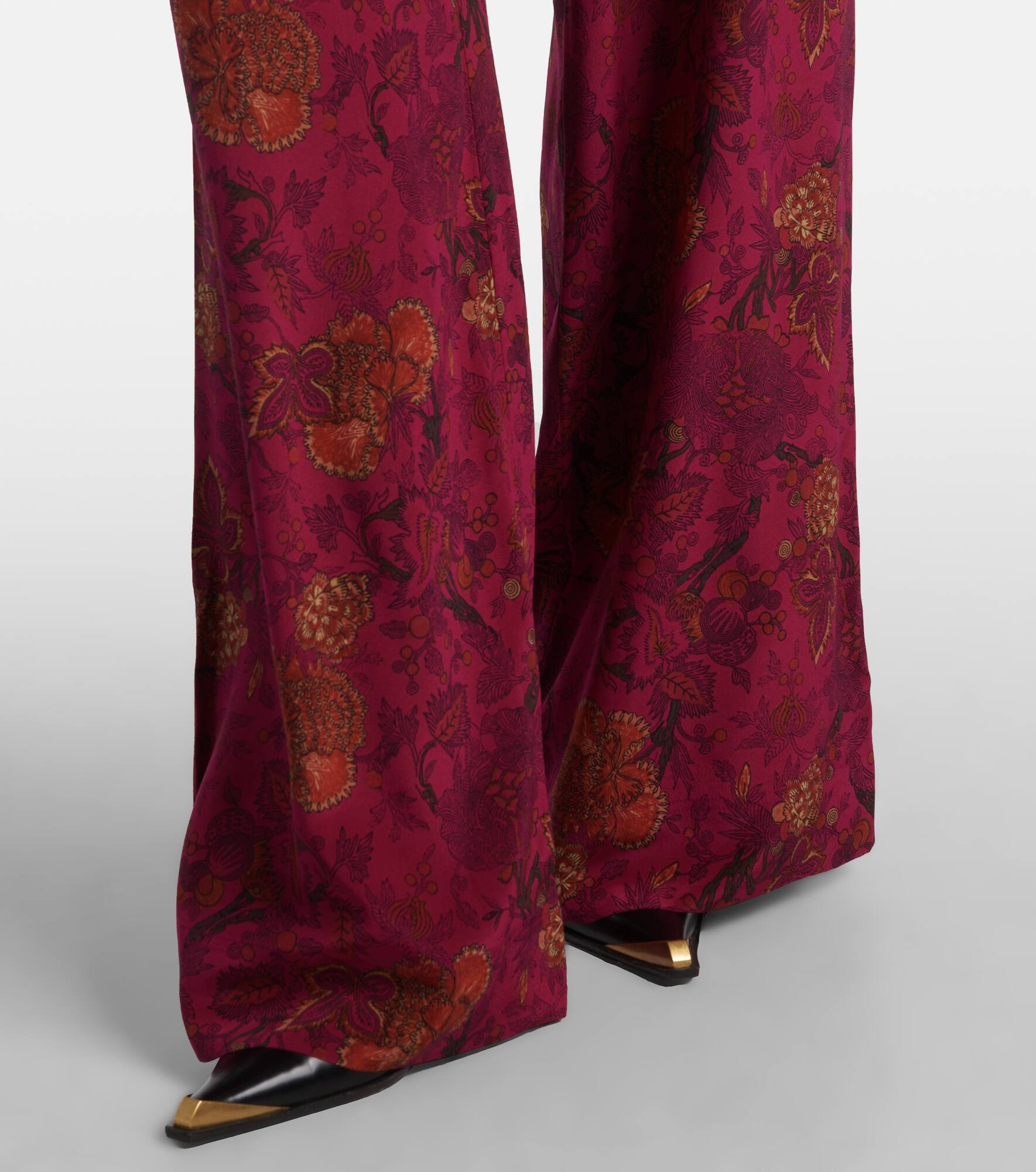 Aviva silk crêpe de chine wide-leg pants - 5