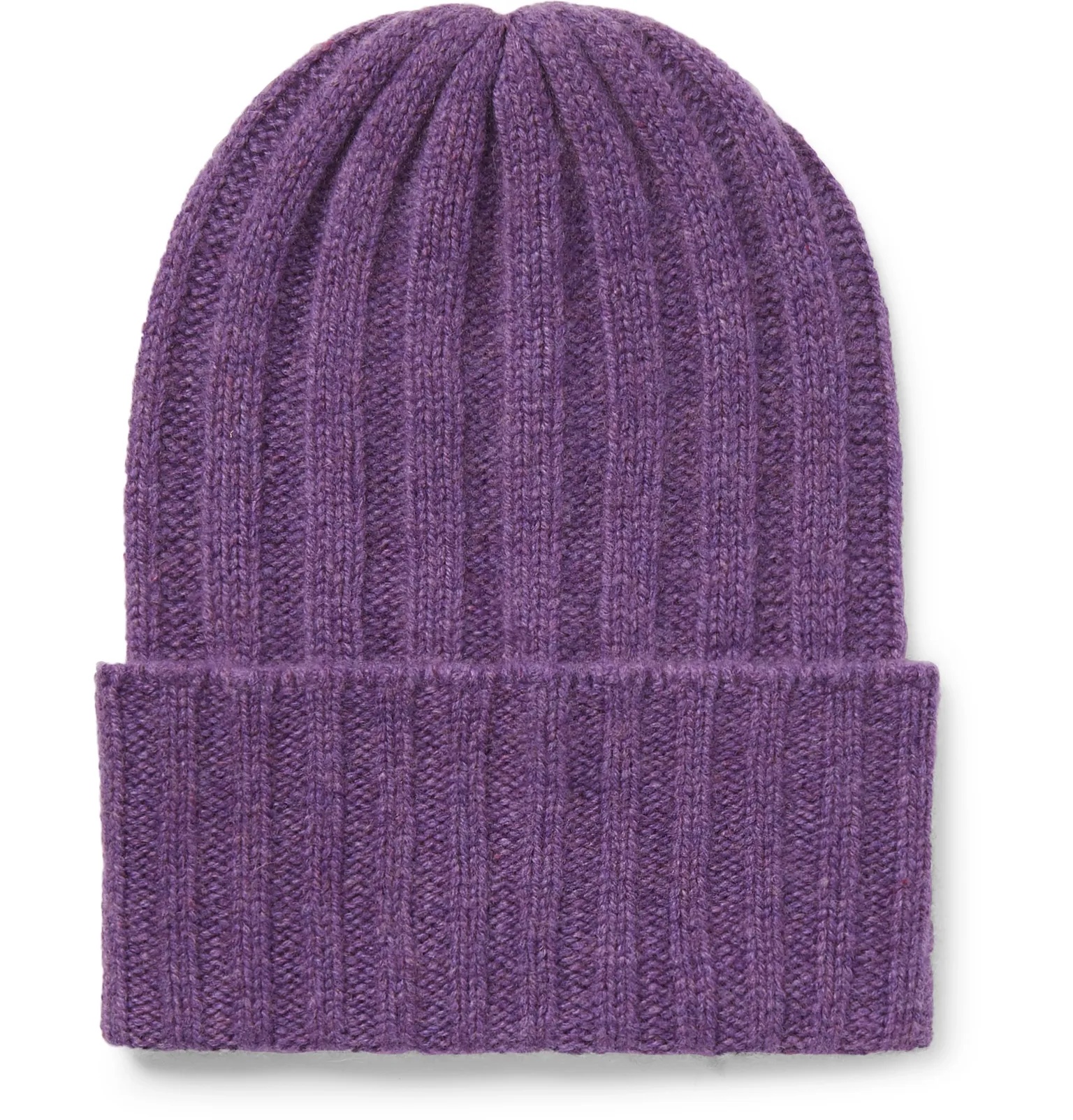 Short Bunny Echo Ribbed Cashmere Beanie - 1