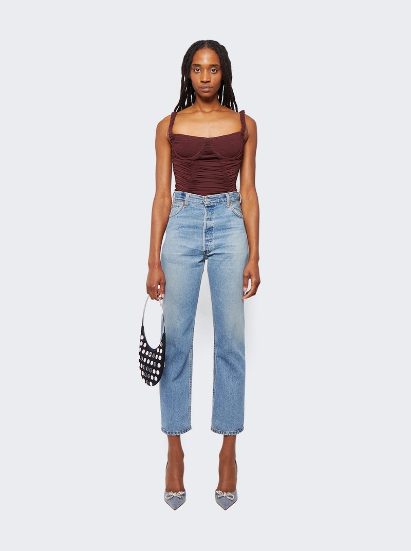 Dion Lee Smocked Doric Corset Oxblood Red outlook