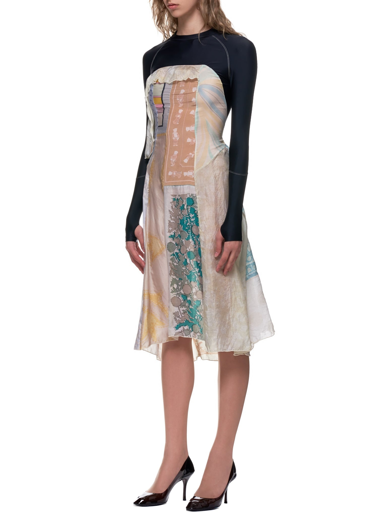 Marine Serre Upcycled Silk Scarves Dress | REVERSIBLE