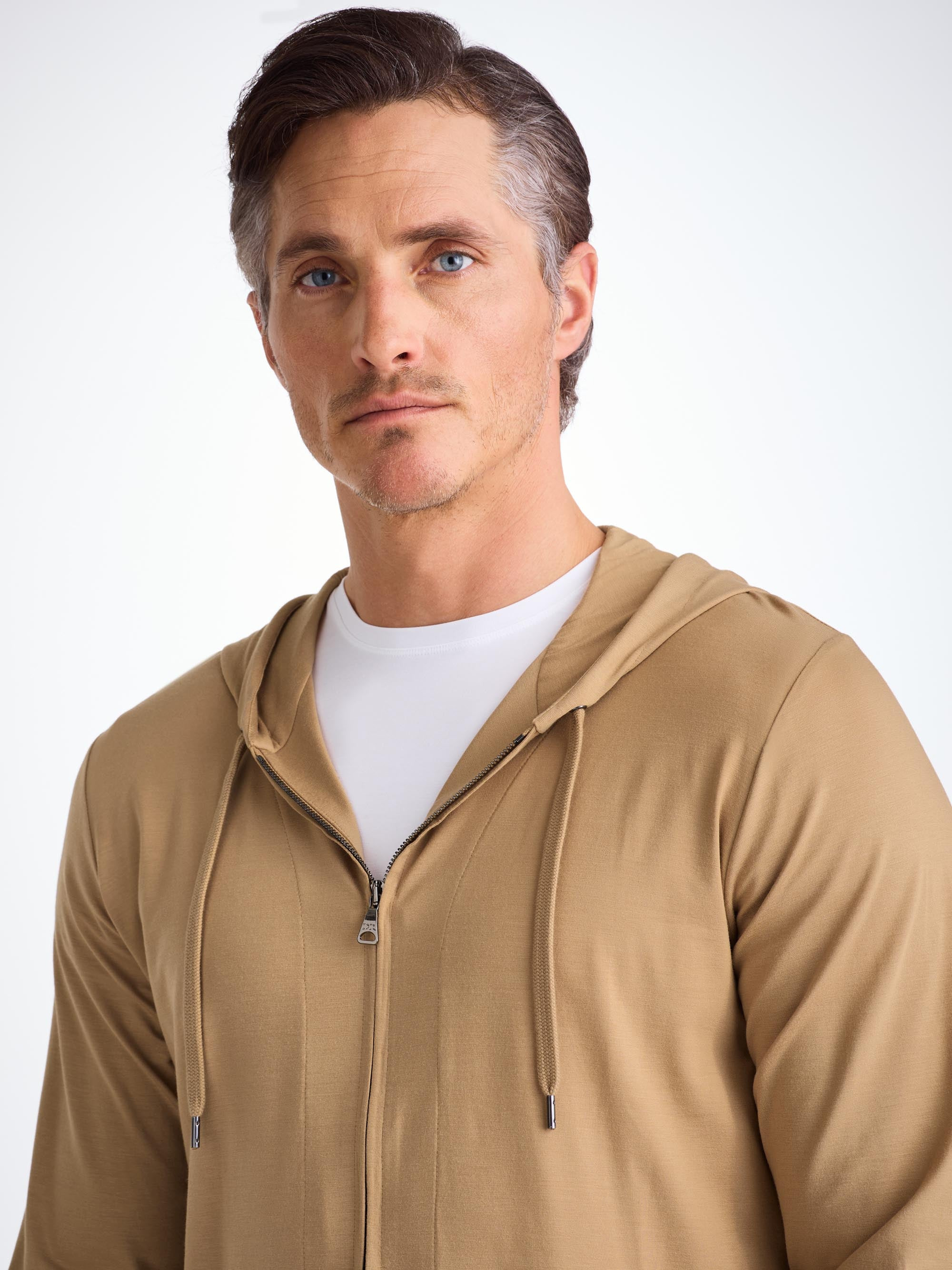 Men's Hoodie Basel Micro Modal Stretch Camel - 5