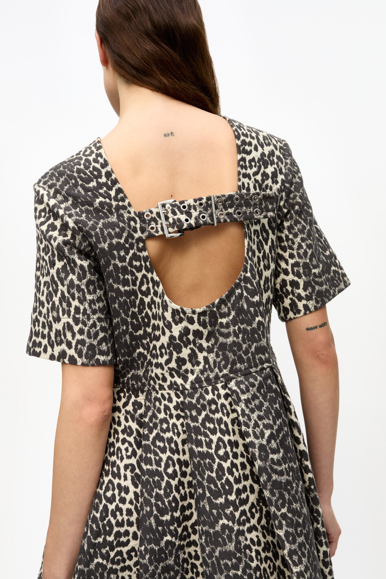 LEOPARD COTTON TWEED MINI DRESS - 4